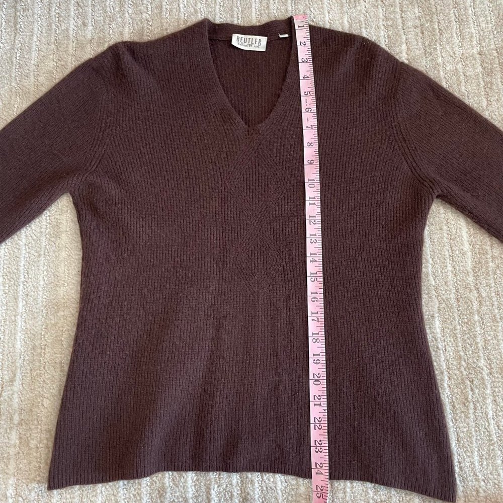Beutler Brown 100% Cashmere Sweater - Picture 5 of 9